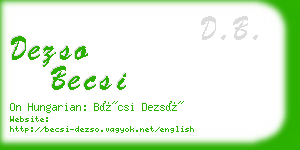 dezso becsi business card